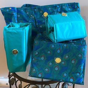 Peacock Aqua Travel Makeup Organizers ✈️💄